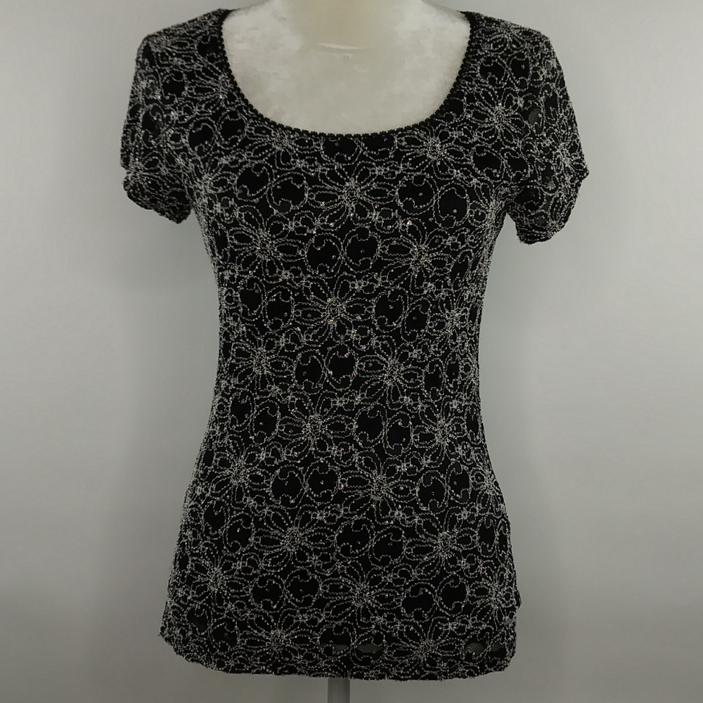 Black and White Sparkle Top